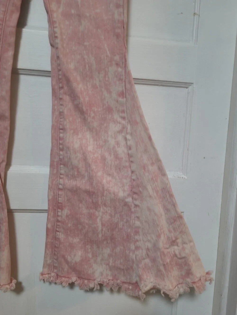 Wysteria Lane Acid Wash Pink Bell Bottom Jeans Medium 8